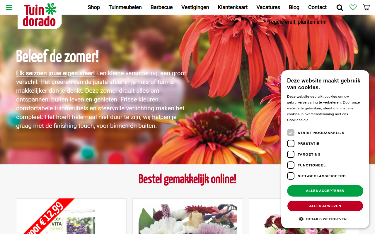 Screenshot van tuindorado.nl