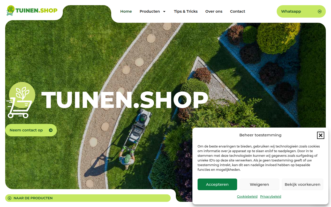 Screenshot van tuinen.shop