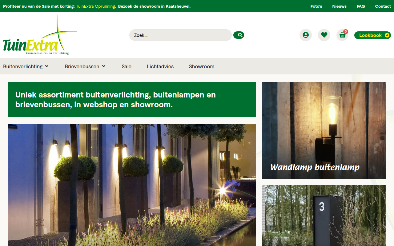 Screenshot van tuinextra.nl