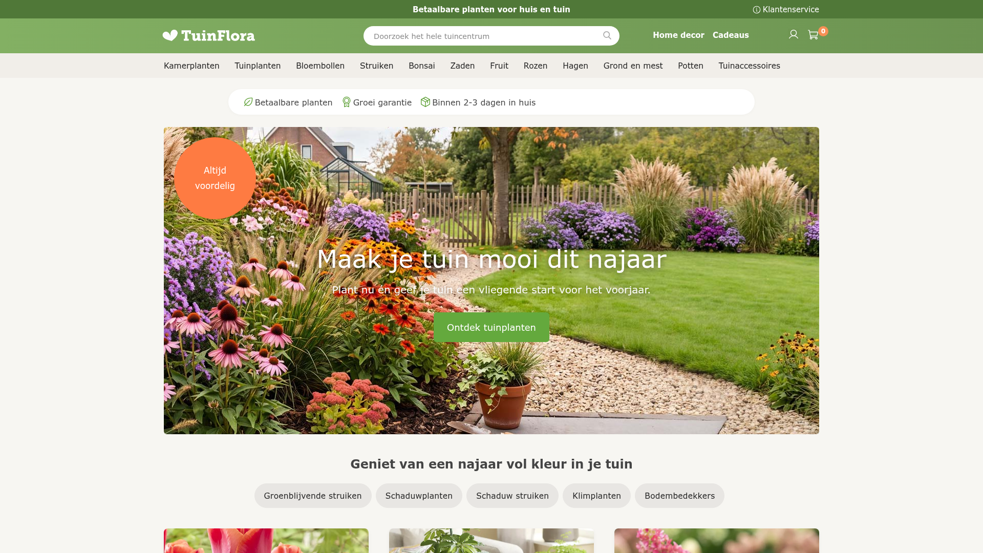 Screenshot van tuinflora.com