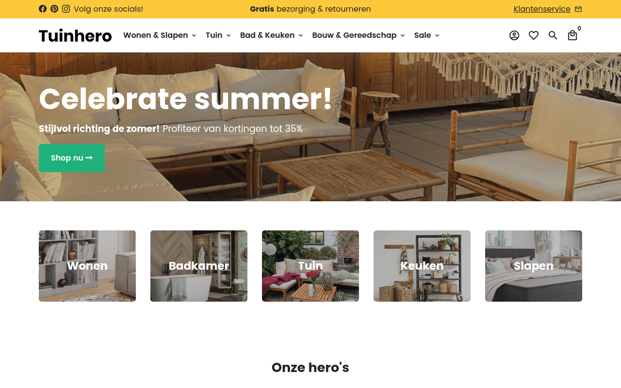 Screenshot van tuinhero.nl