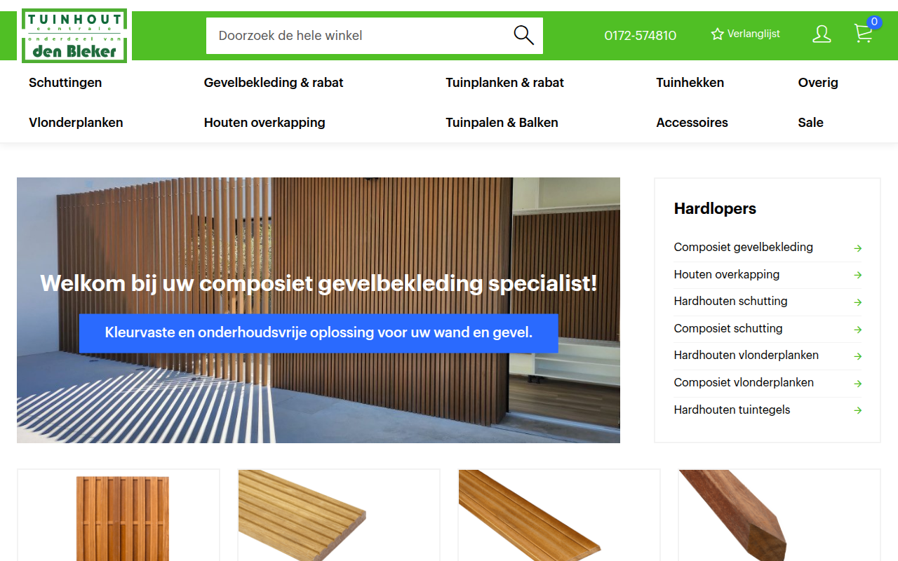 Screenshot van tuinhoutcentrale.nl