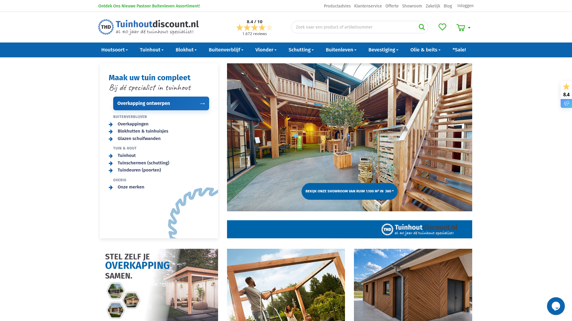 Screenshot van tuinhoutdiscount.nl