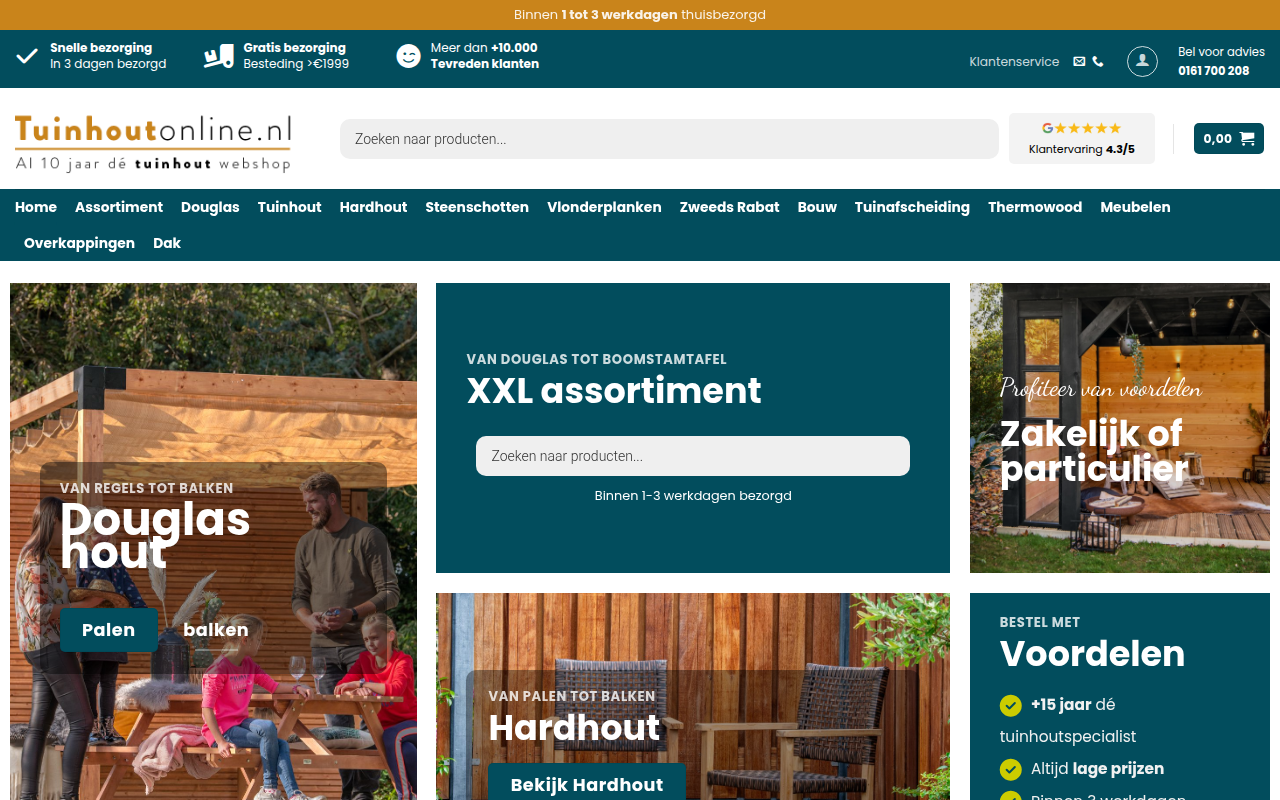 Screenshot van tuinhoutonline.nl