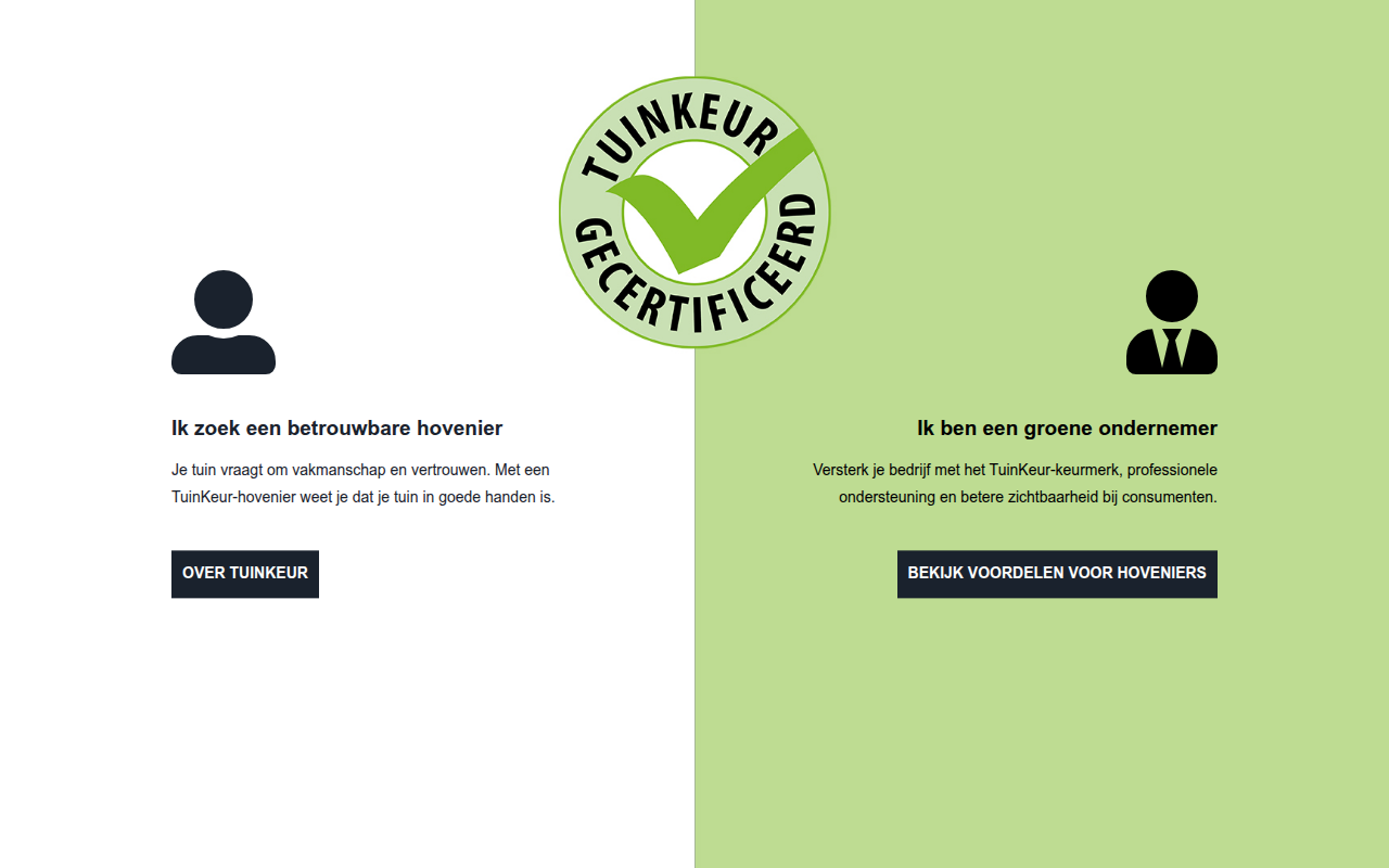 Screenshot van tuinkeur.nl