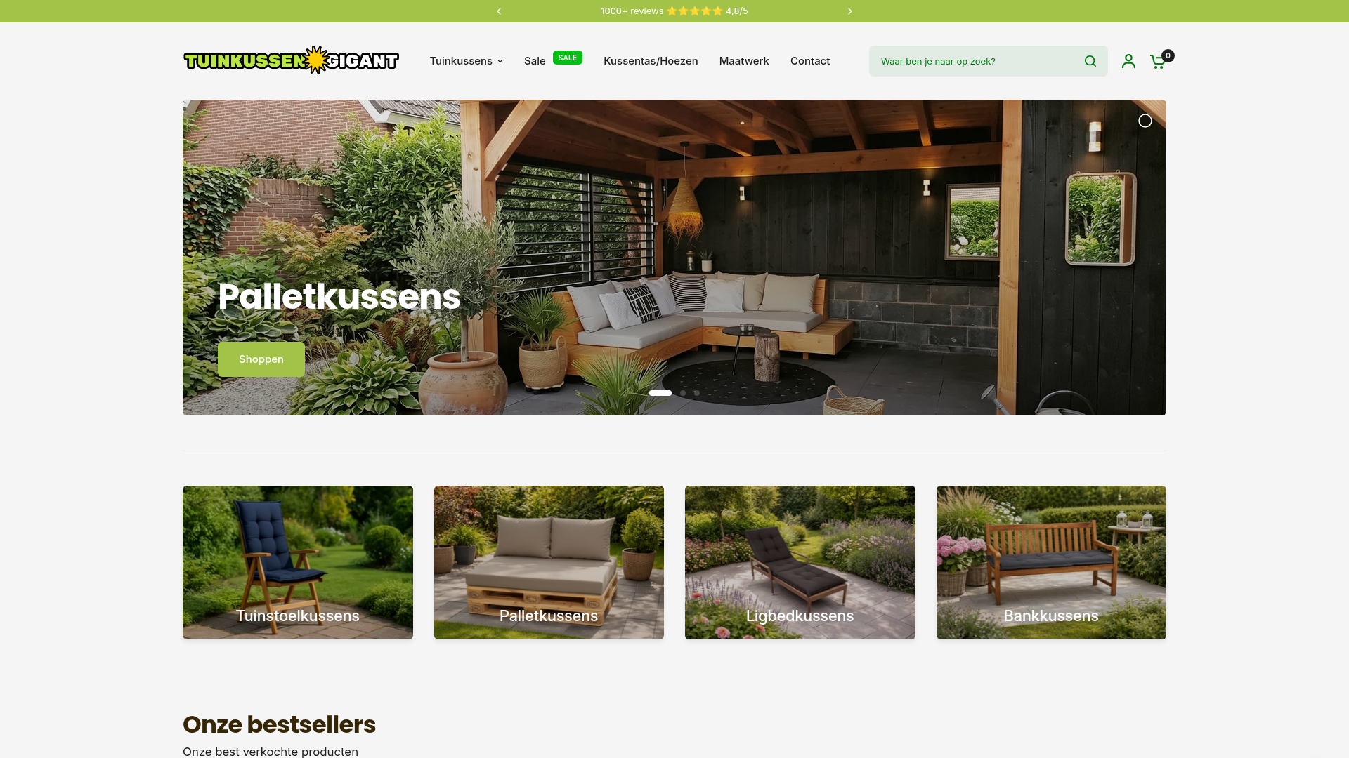 Screenshot van tuinkussengigant.nl