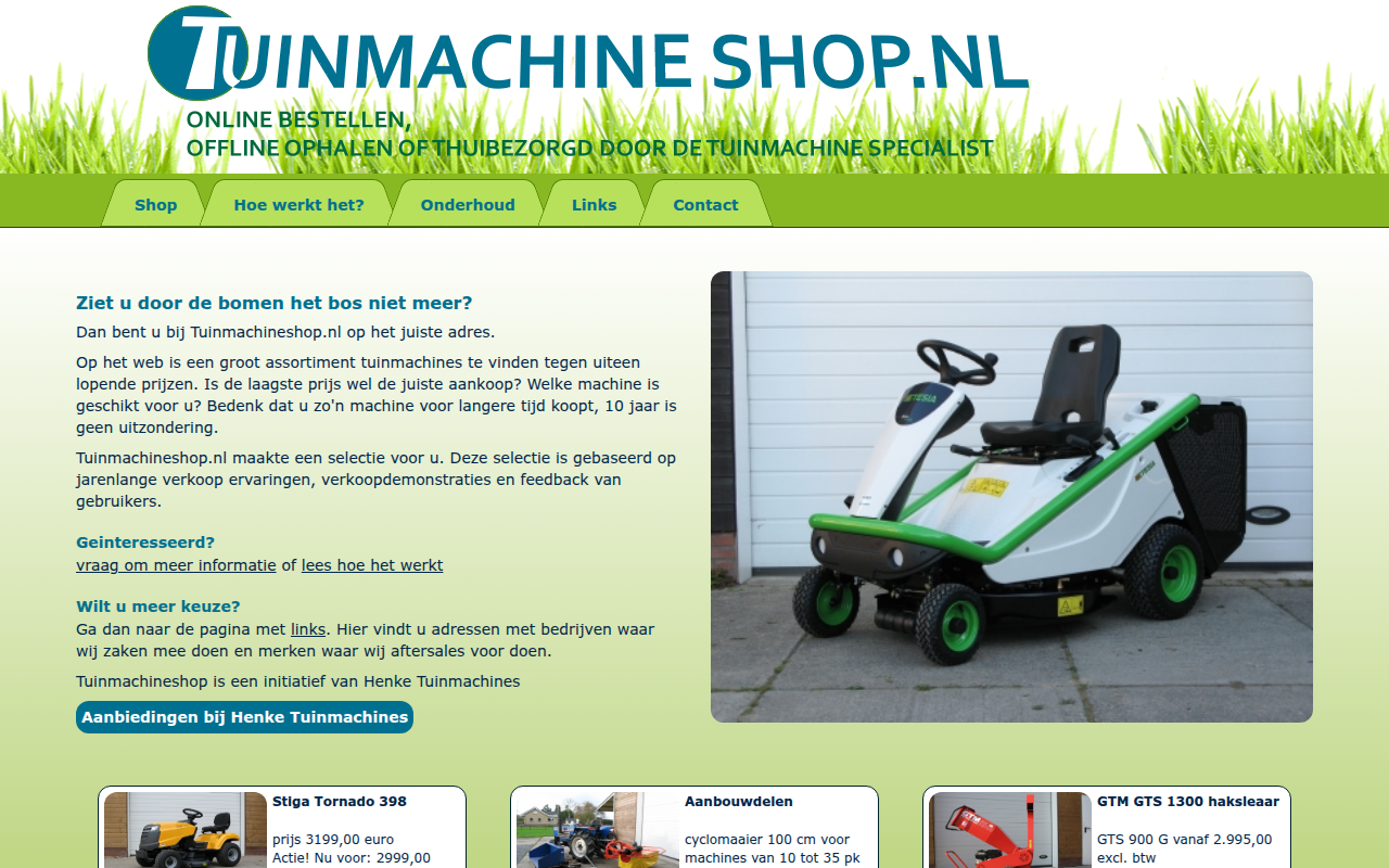 Screenshot van tuinmachineshop.nl
