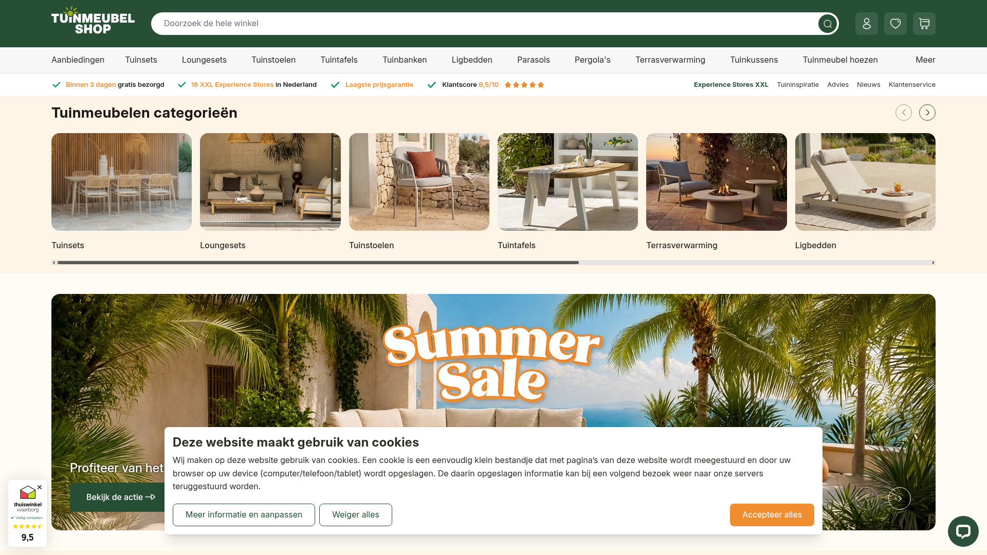 Screenshot van tuinmeubelshop.nl
