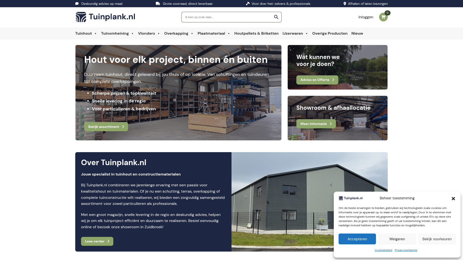 Screenshot van tuinplank.nl