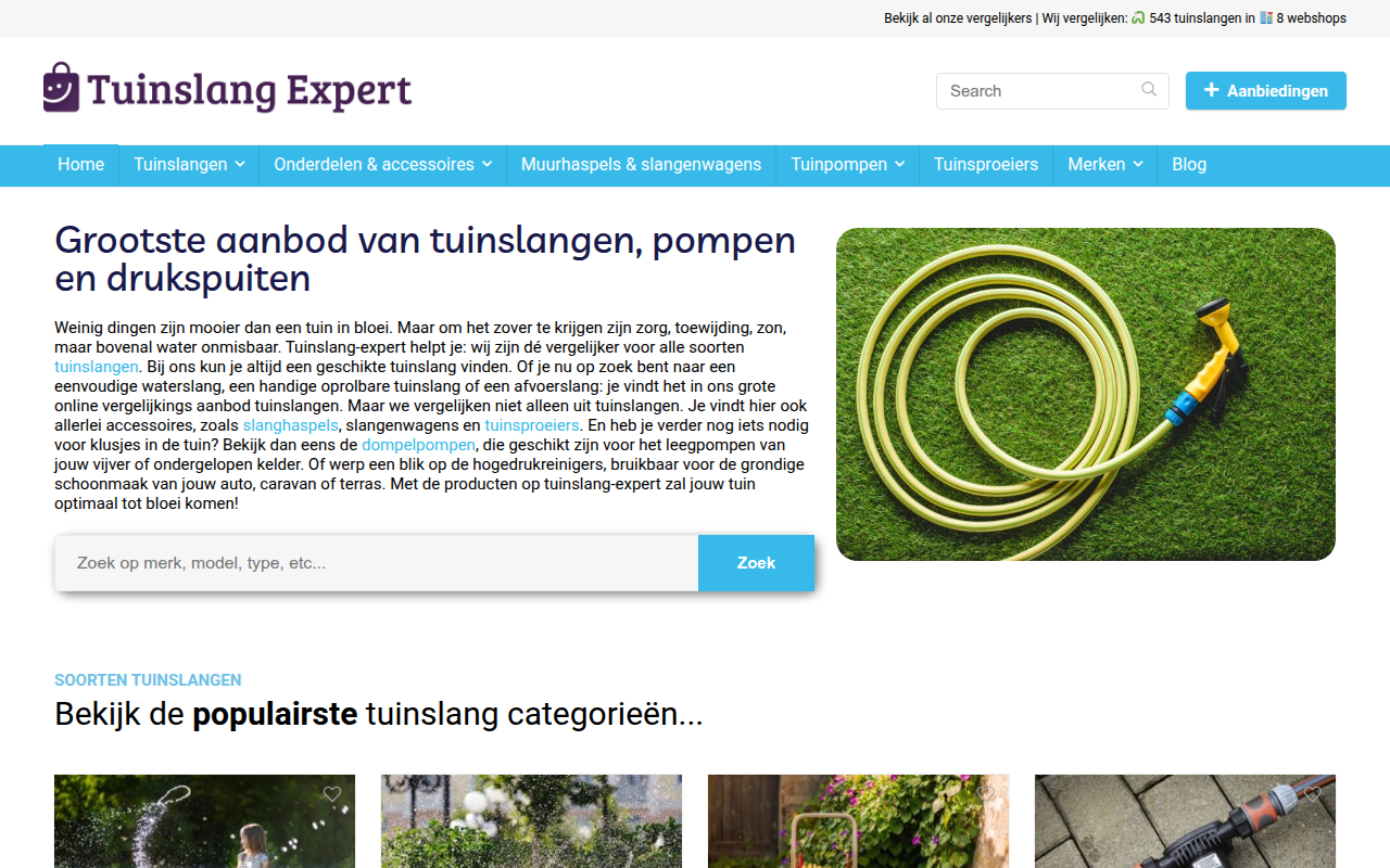 Screenshot van tuinslang-expert.nl