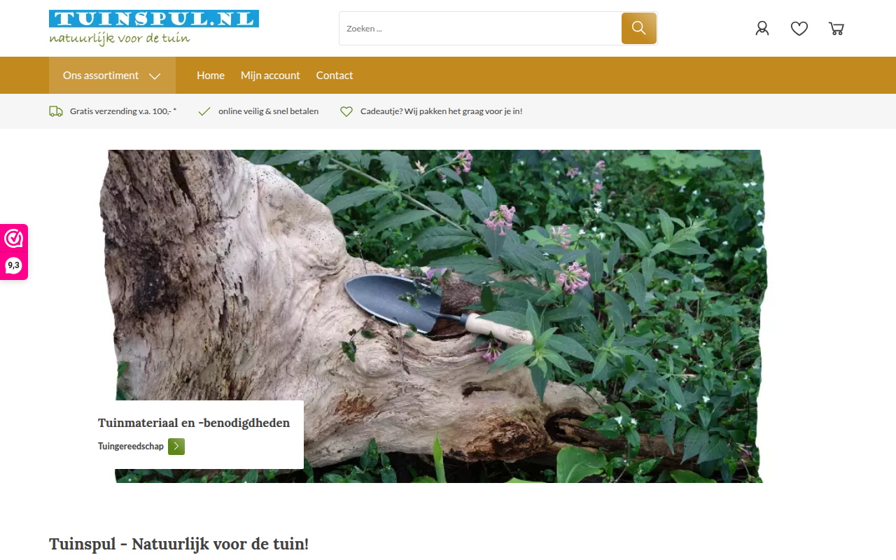 Screenshot van tuinspul.nl
