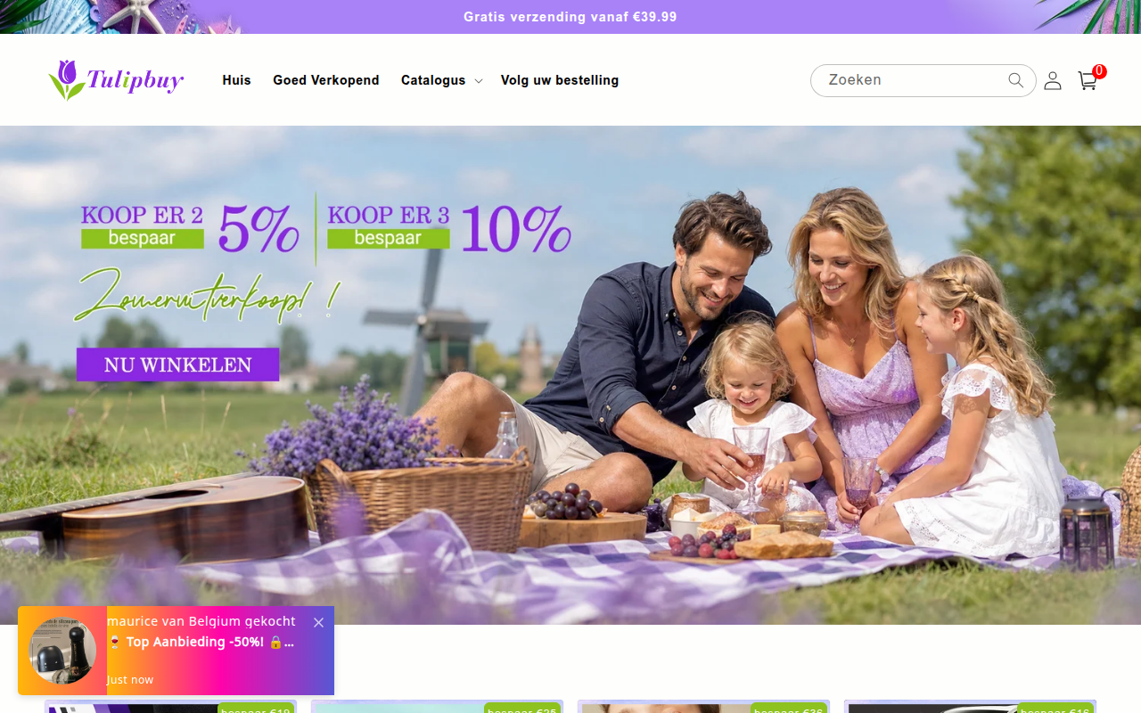Screenshot van tulipbuy.com