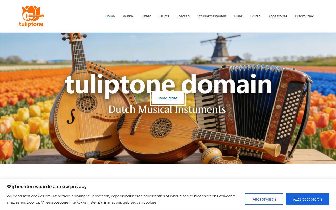 Screenshot van tuliptone.com