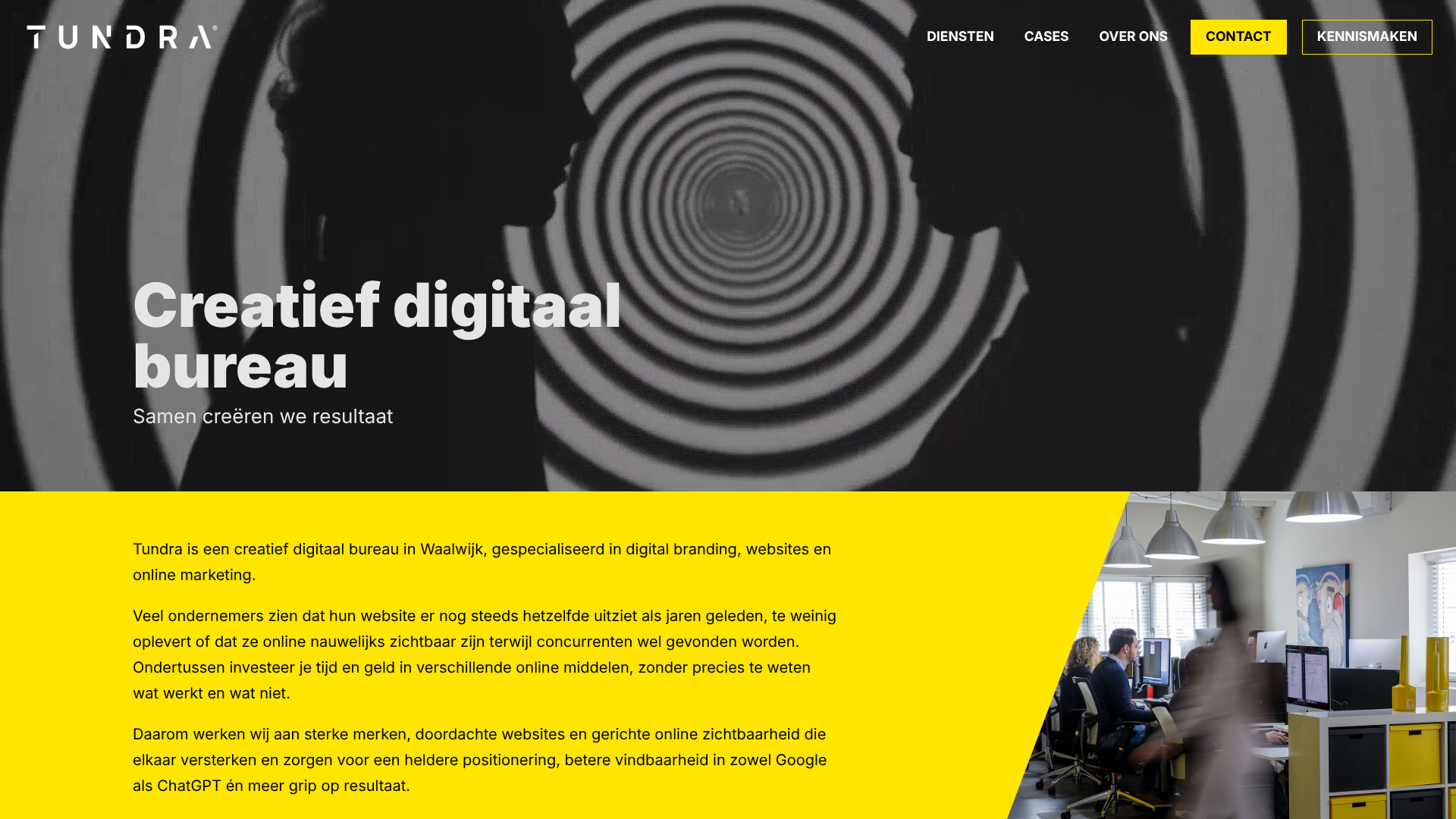 Screenshot van tundra.nl