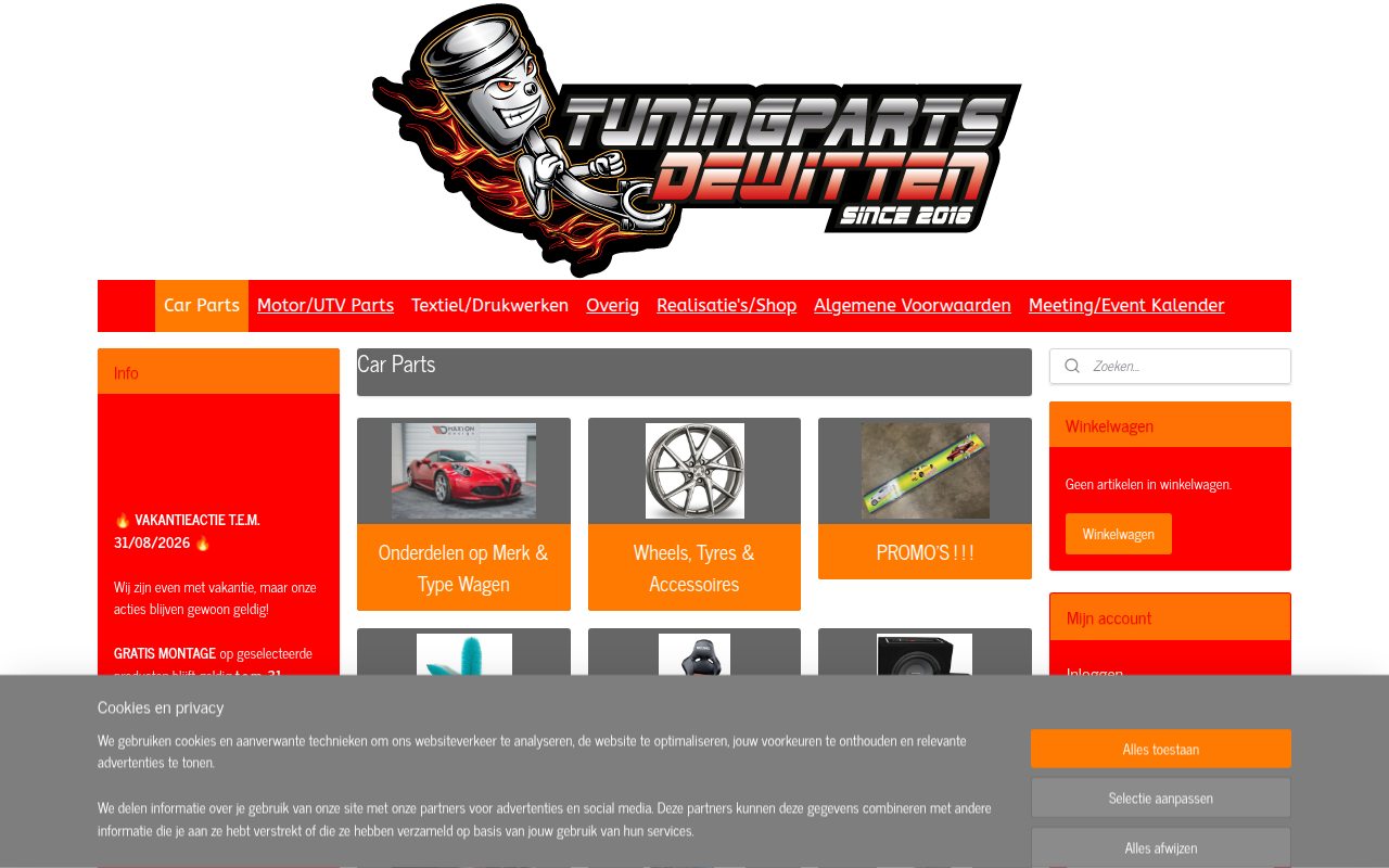 Screenshot van tuningparts-dewitten.be