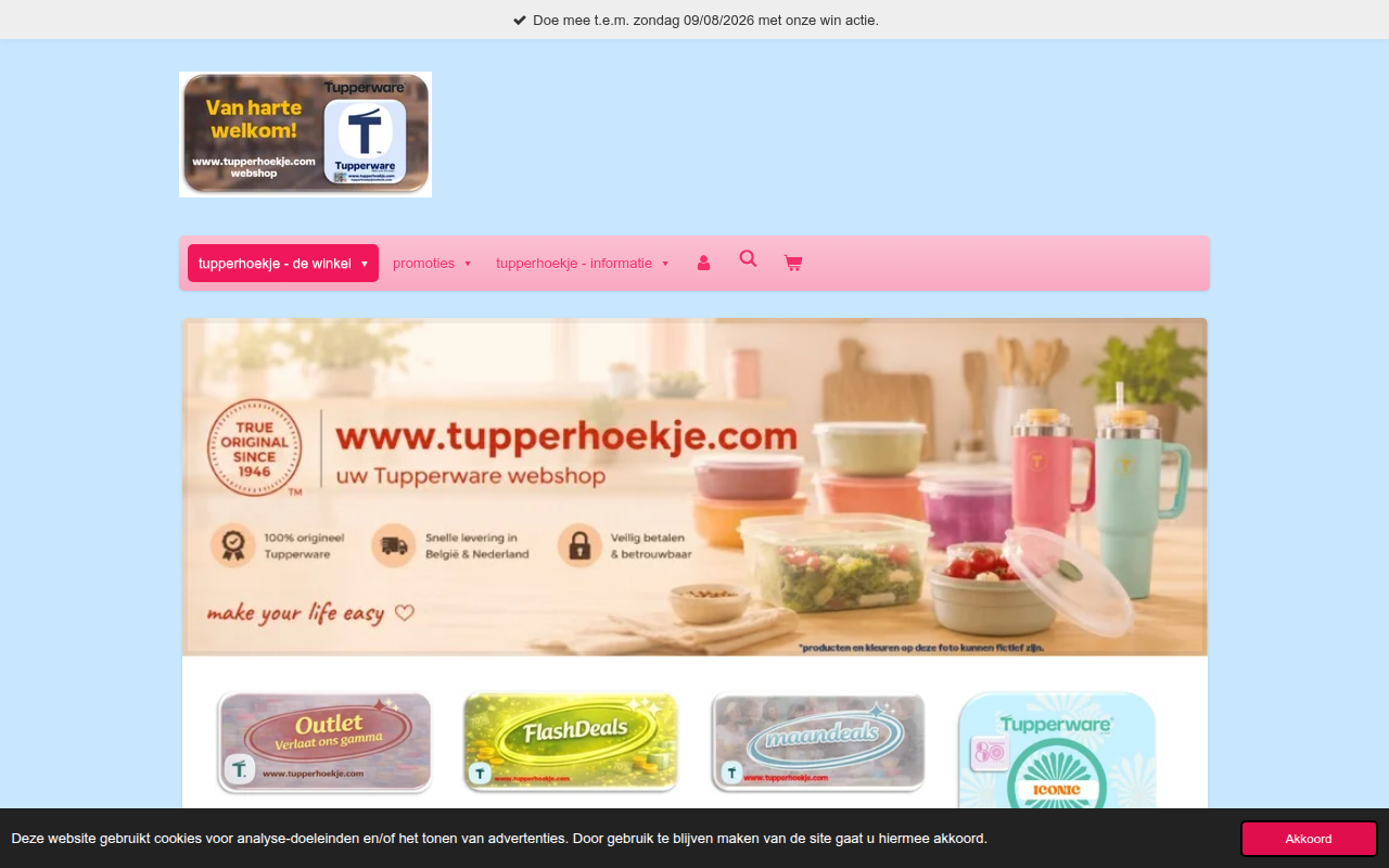 Screenshot van tuppersale.be