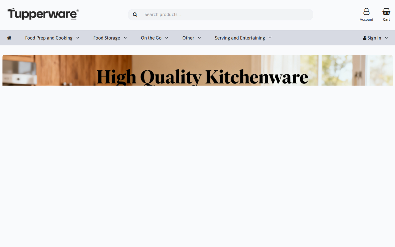 Screenshot van tupperwareshops.com