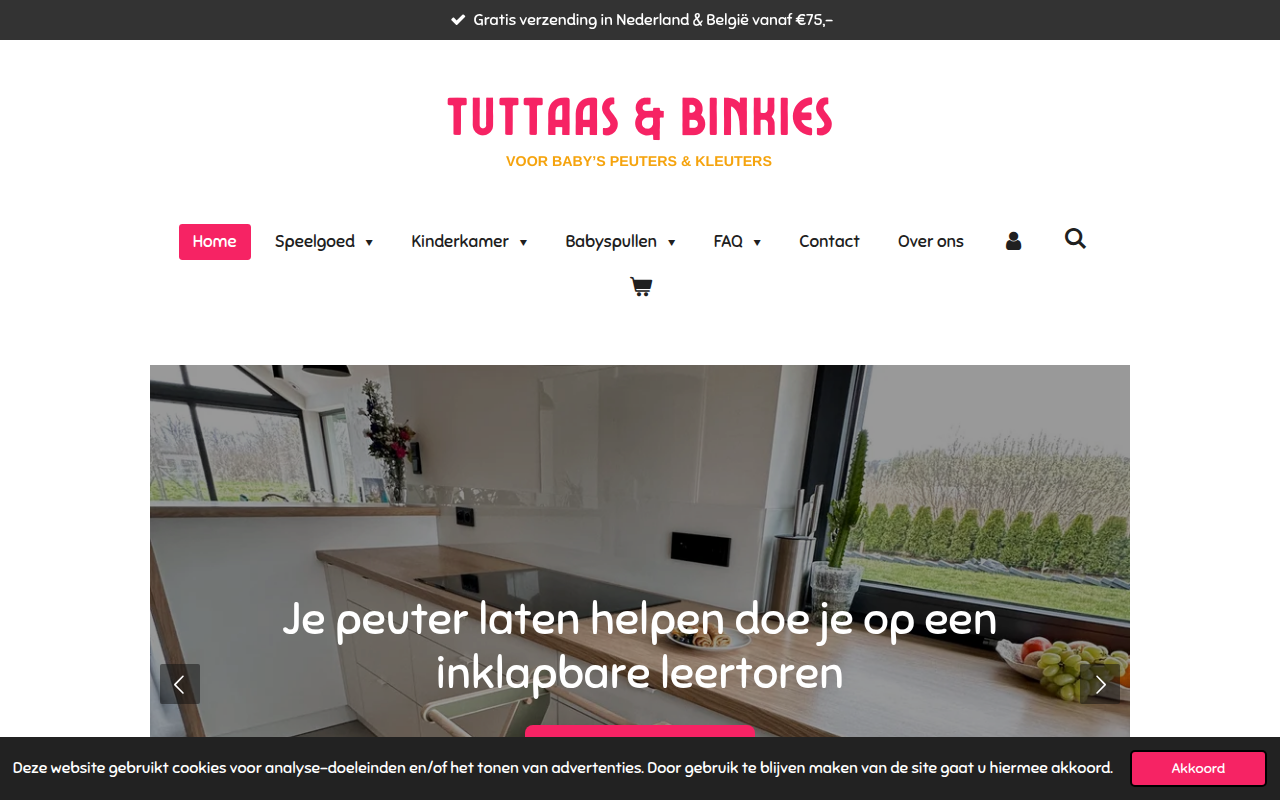 Screenshot van tuttaas-binkies.nl