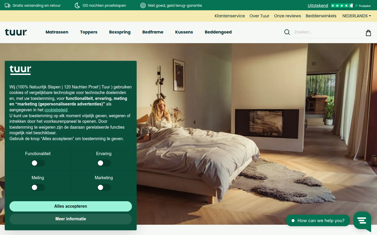 Screenshot van tuursleep.com