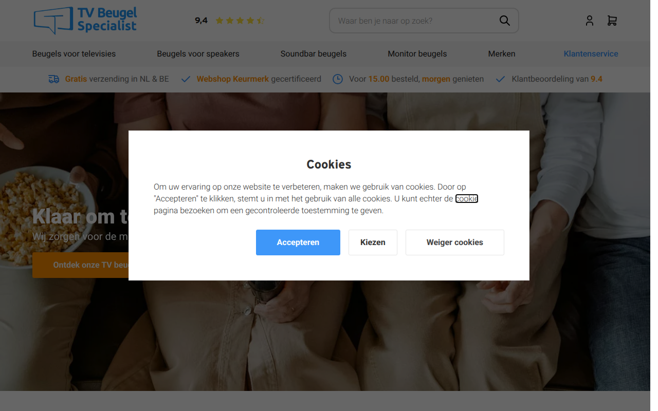 Screenshot van tvbeugelspecialist.nl