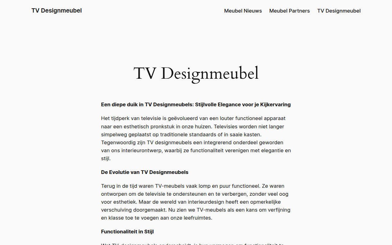 Screenshot van tvdesignmeubel.nl