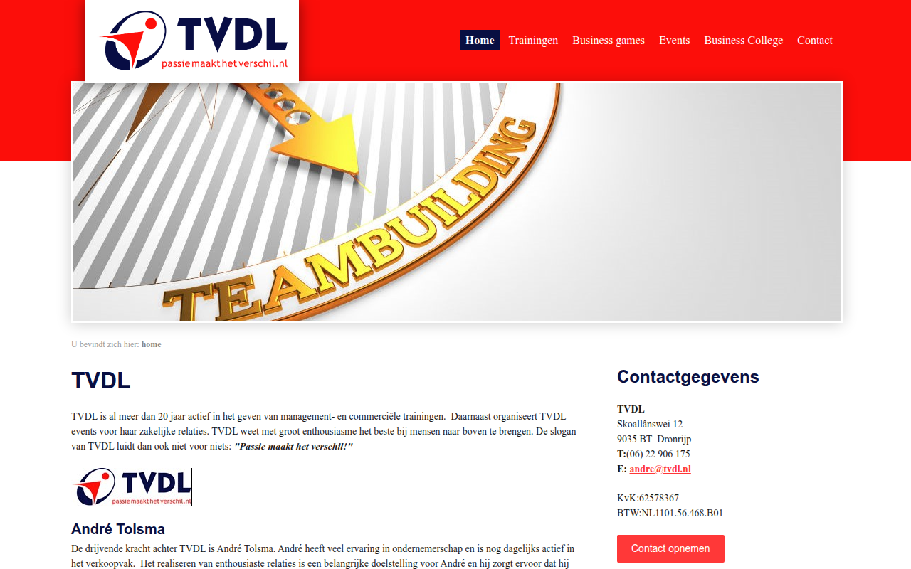 Screenshot van tvdl.nl