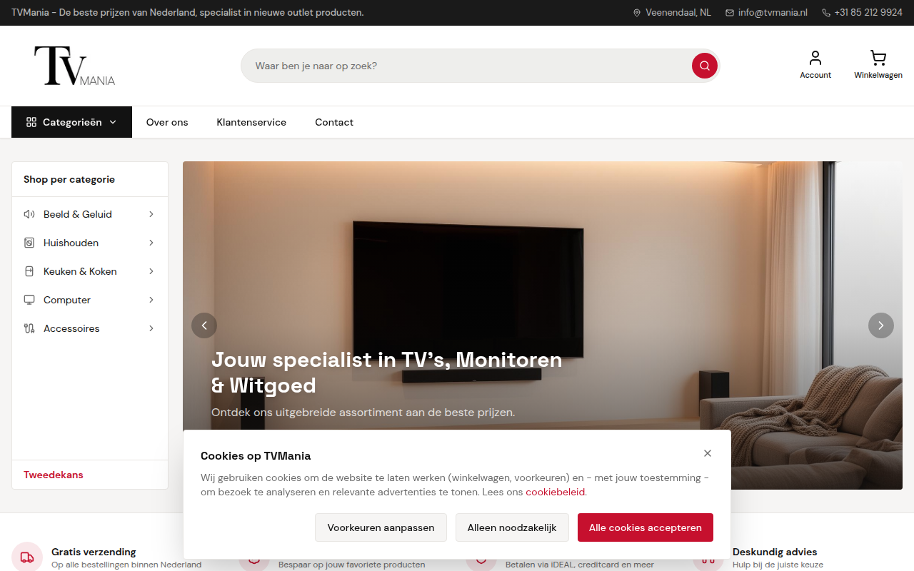 Screenshot van tvmania.nl
