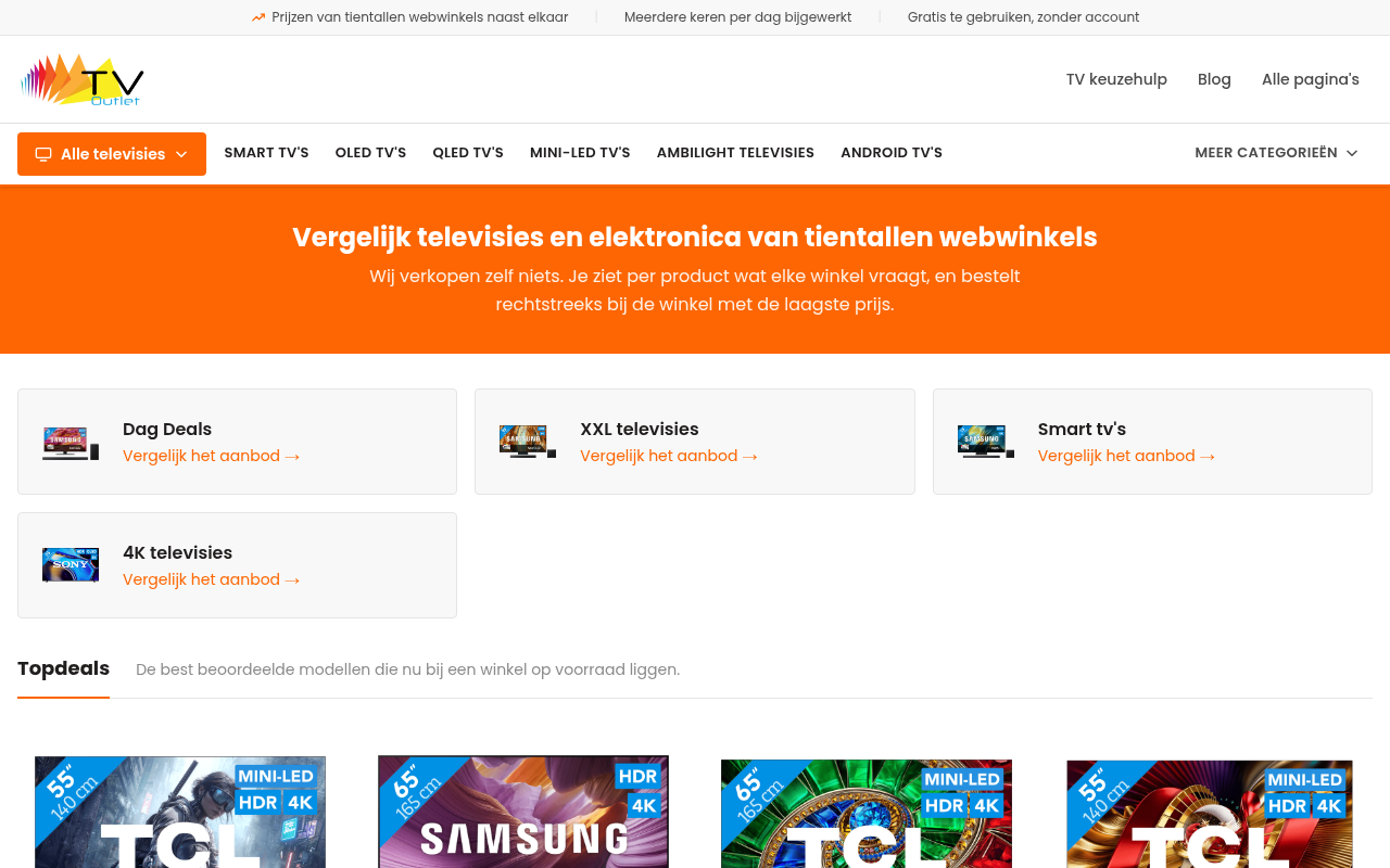 Screenshot van tvoutlet.tv