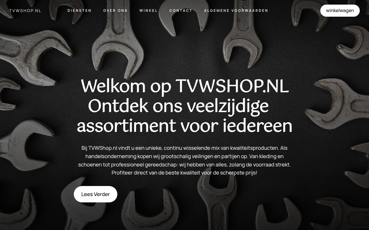 Screenshot van tvwshop.nl