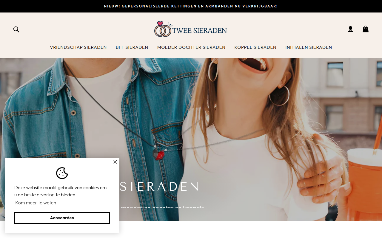 Screenshot van twee-sieraden.nl