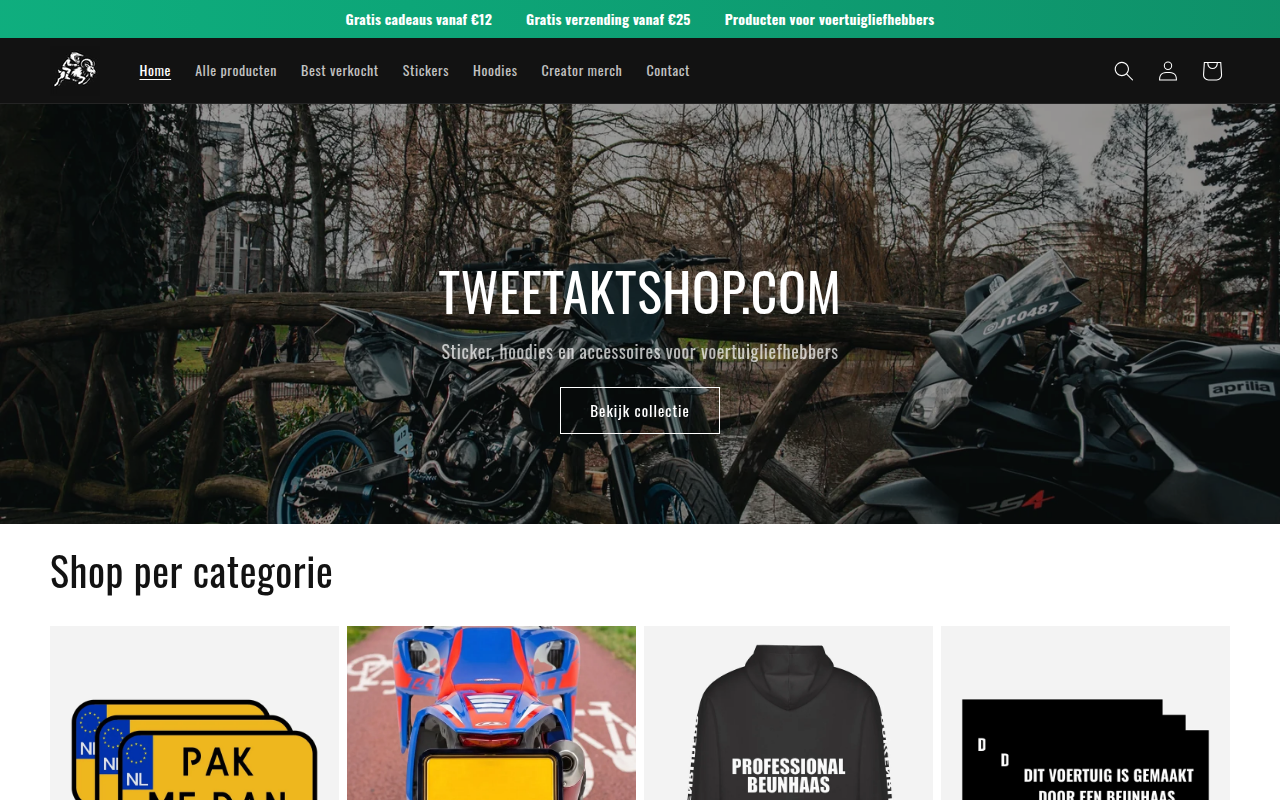 Screenshot van tweetaktshop.com