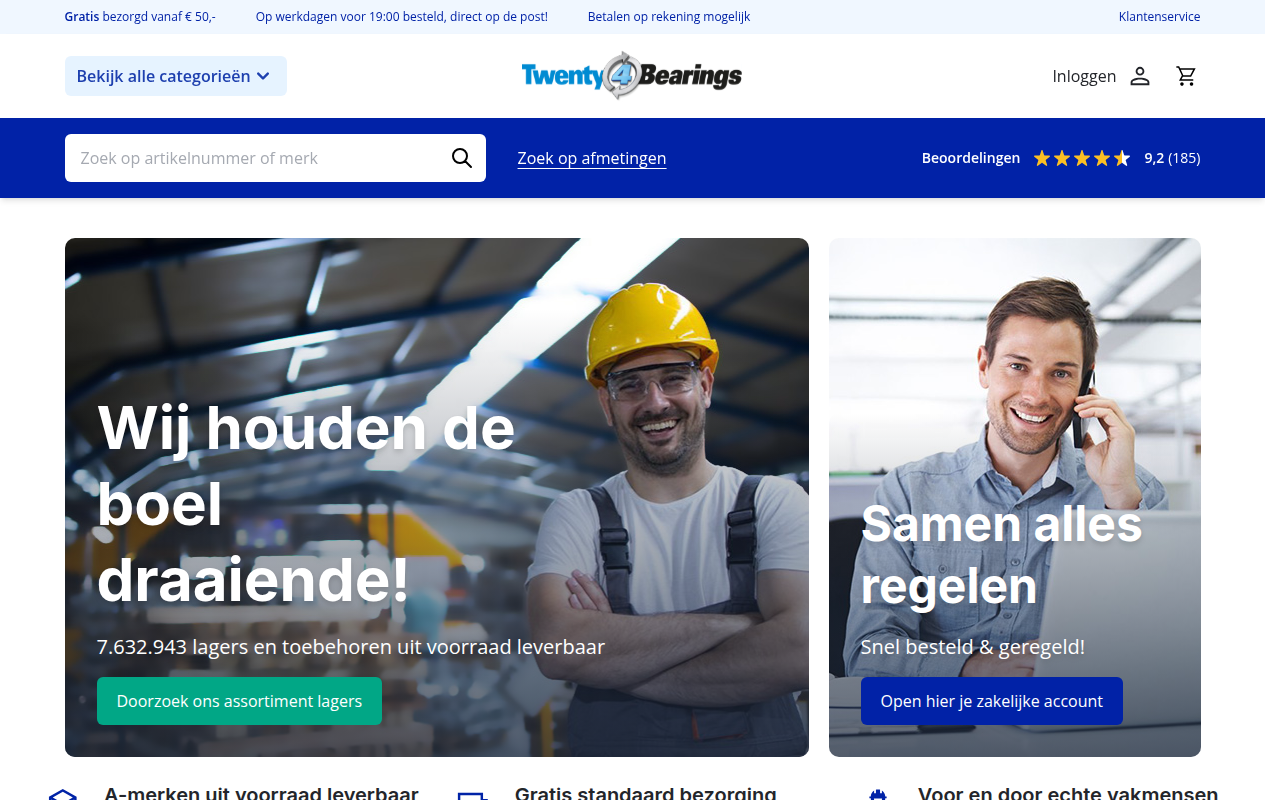 Screenshot van twenty4bearings.nl