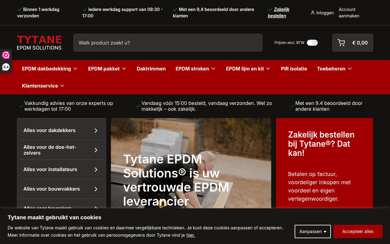 Screenshot van tytane.nl