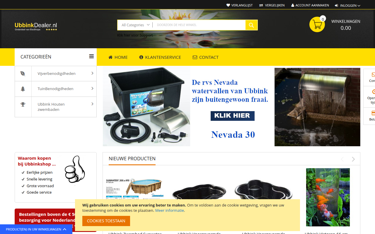 Screenshot van ubbinkdealer.nl