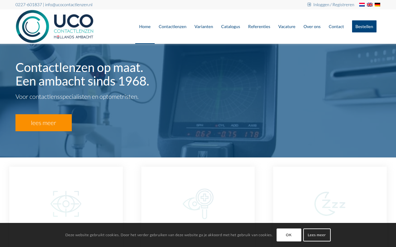 Screenshot van ucocontactlenzen.nl