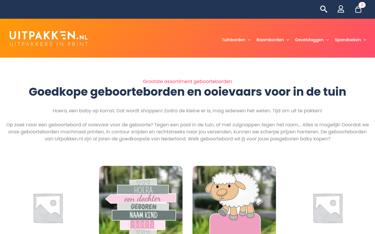 Screenshot van uitpakken.nl