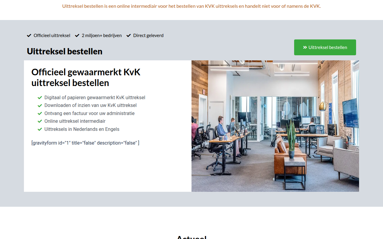 Screenshot van uittrekselsbestellen.com