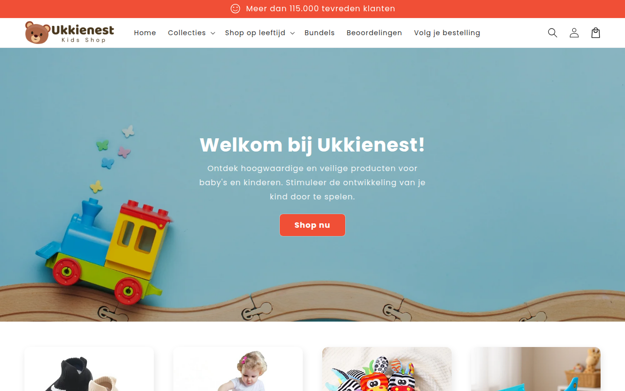 Screenshot van ukkienest.com