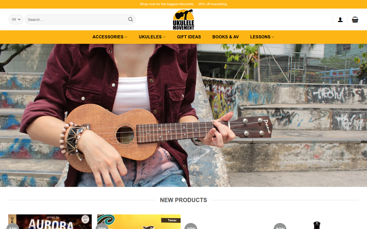 Screenshot van ukulele-movement.com