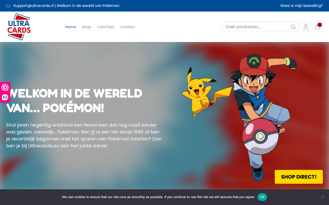 Screenshot van ultracards.eu