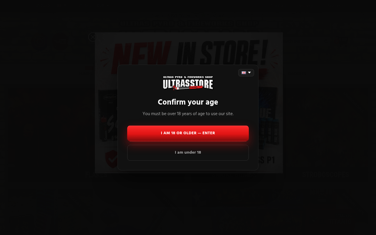 Screenshot van ultrasstore.com
