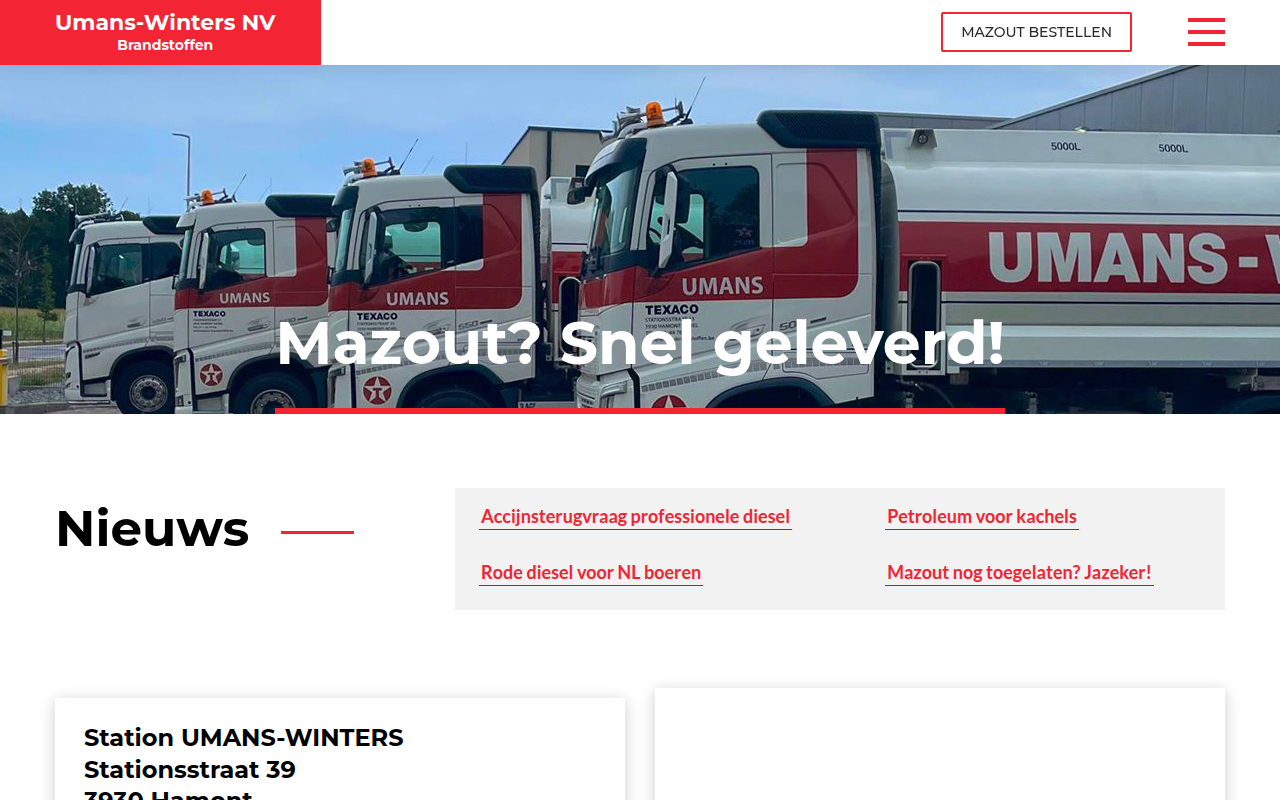 Screenshot van umans-brandstoffen.be