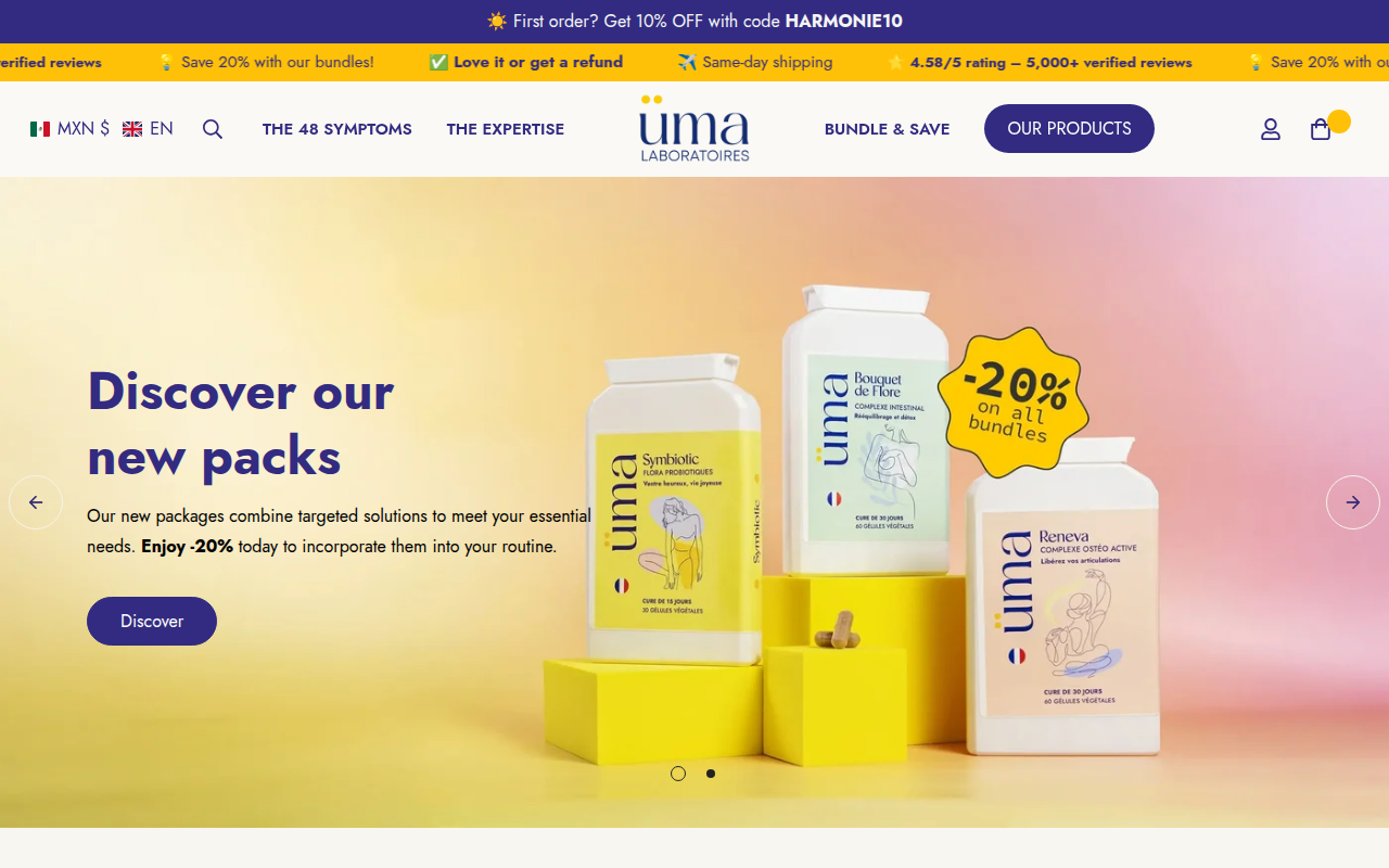Screenshot van umawell.fr