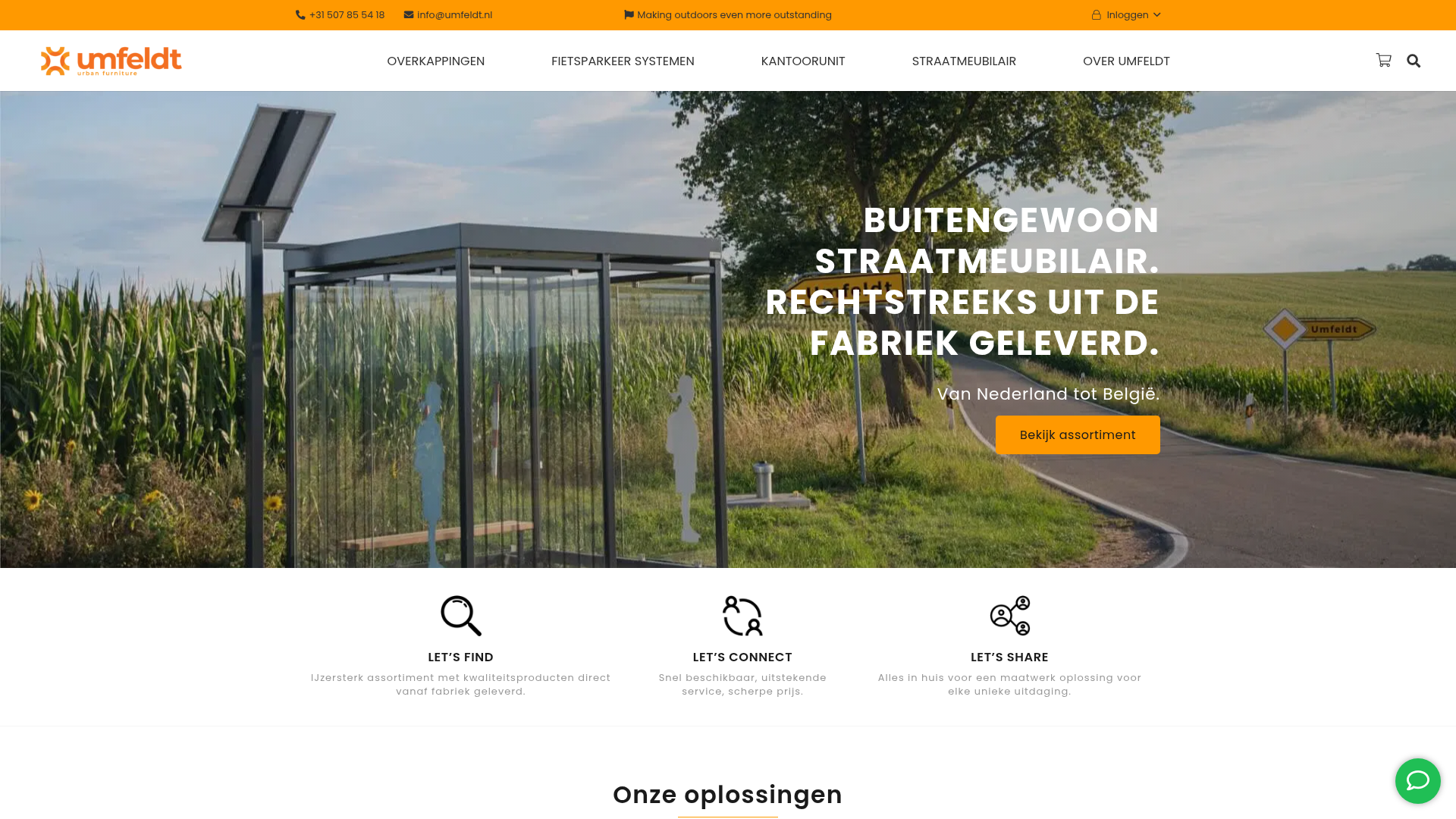 Screenshot van umfeldt.nl