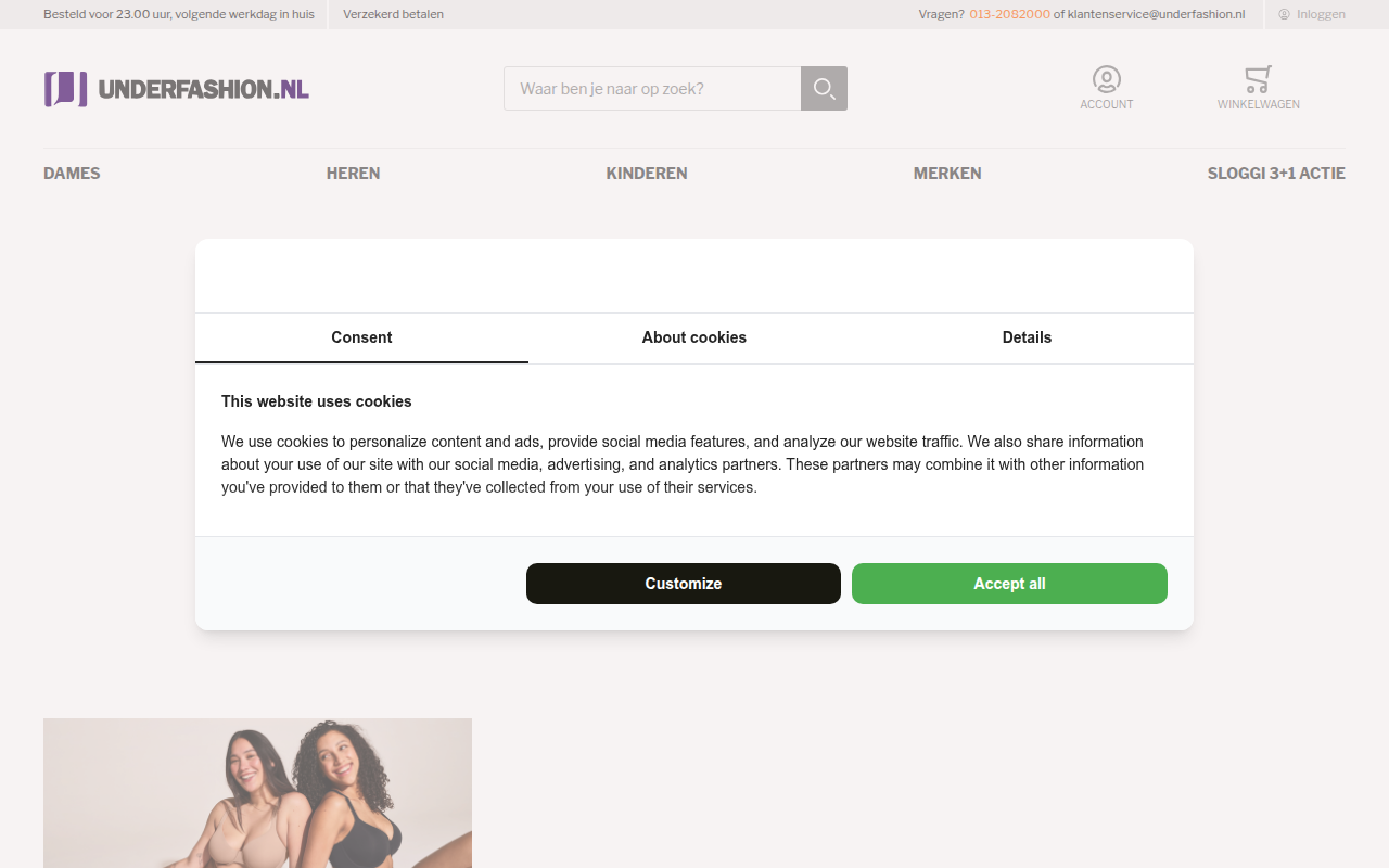 Screenshot van underfashion.nl