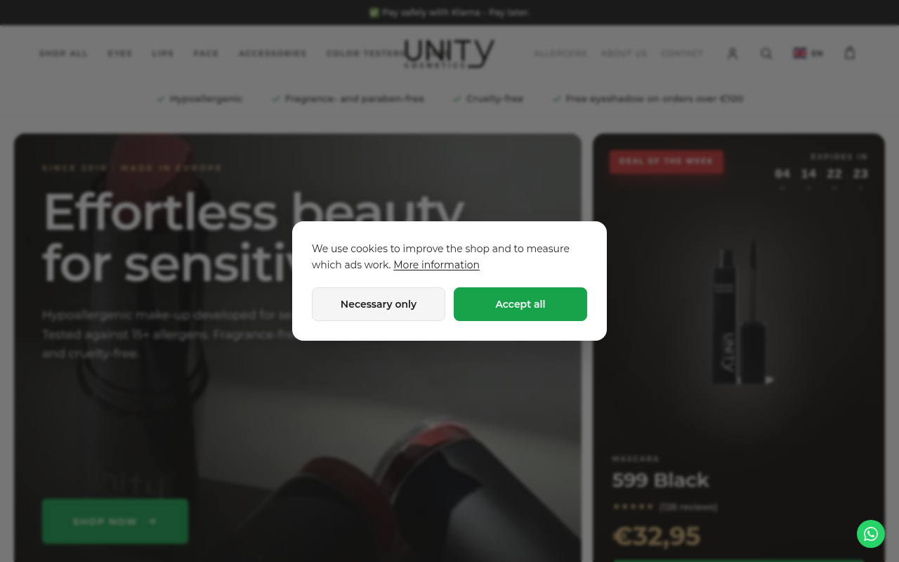 Screenshot van Unity Cosmetics