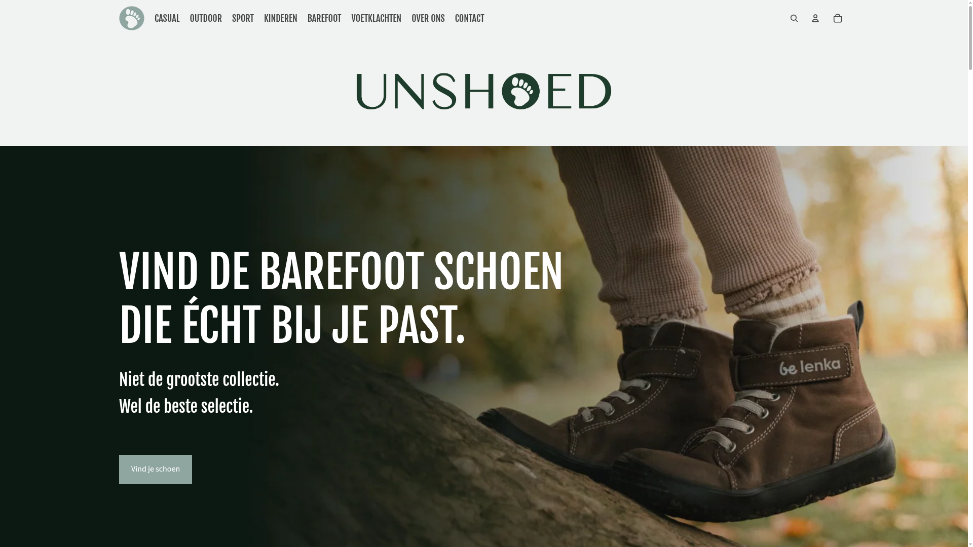 Screenshot van unshoed.nl