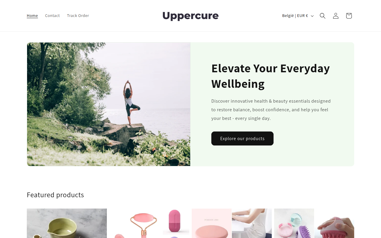 Screenshot van uppercure.com
