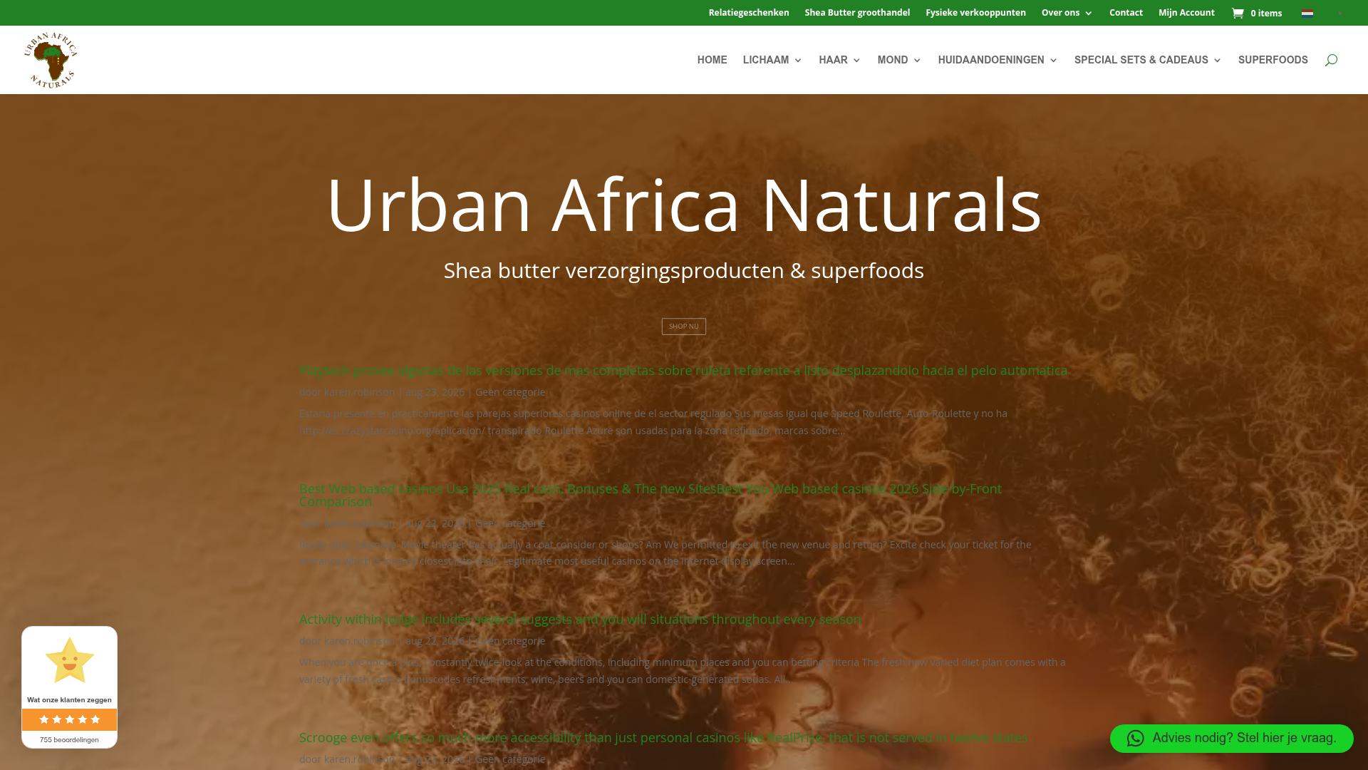Screenshot van urbanafricanaturals.com