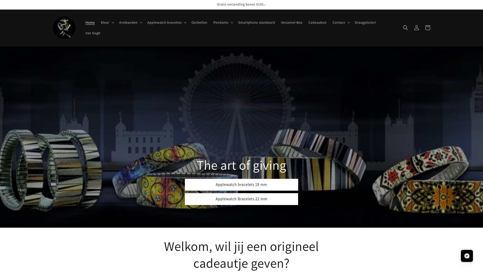 Screenshot van urbandbracelets.nl